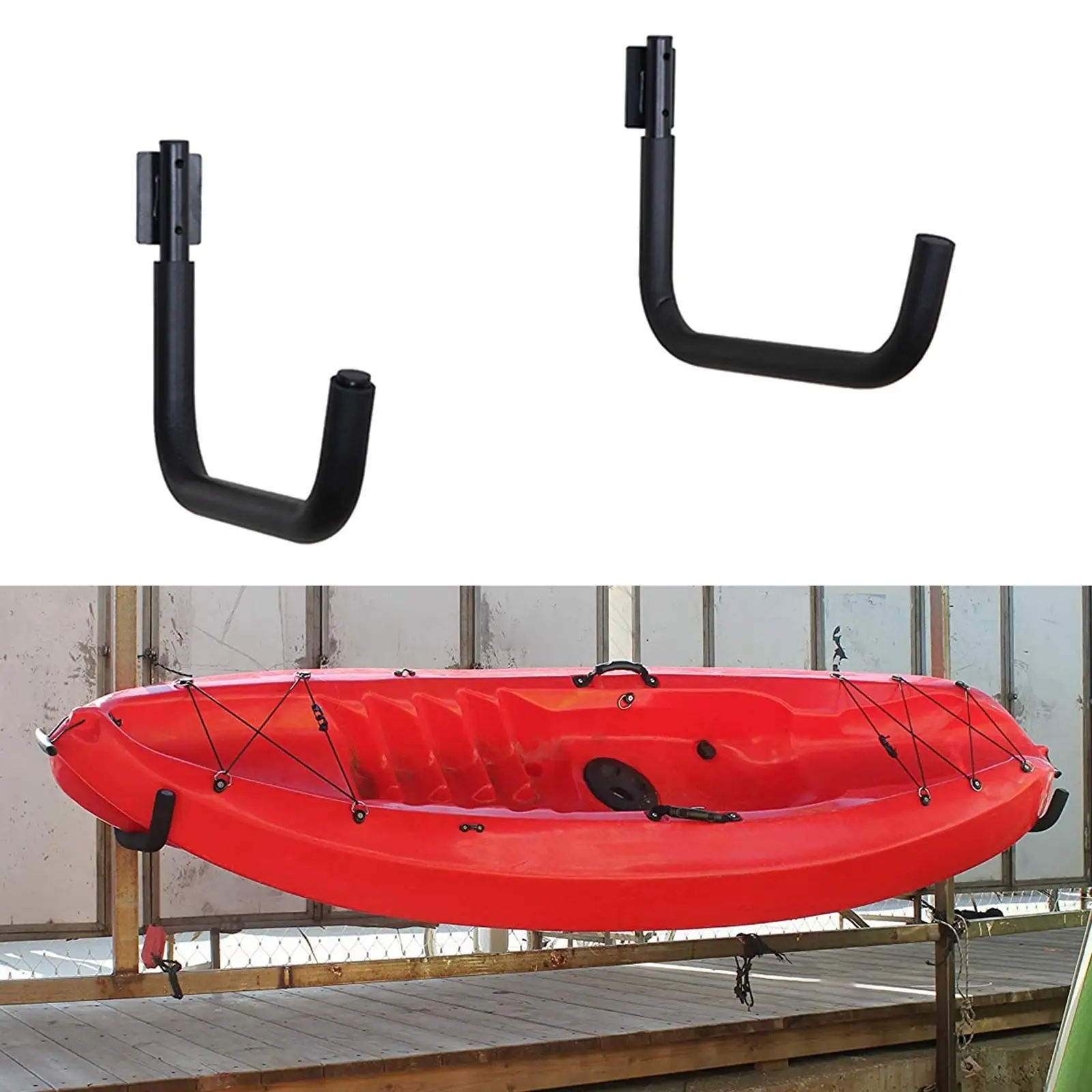 2pcs Kayak Storage Hooks Canoe Carrier Rack Wall Mounted Paddleboard Holder Wall Bracket Indoor Outdoor Hooks Accessory