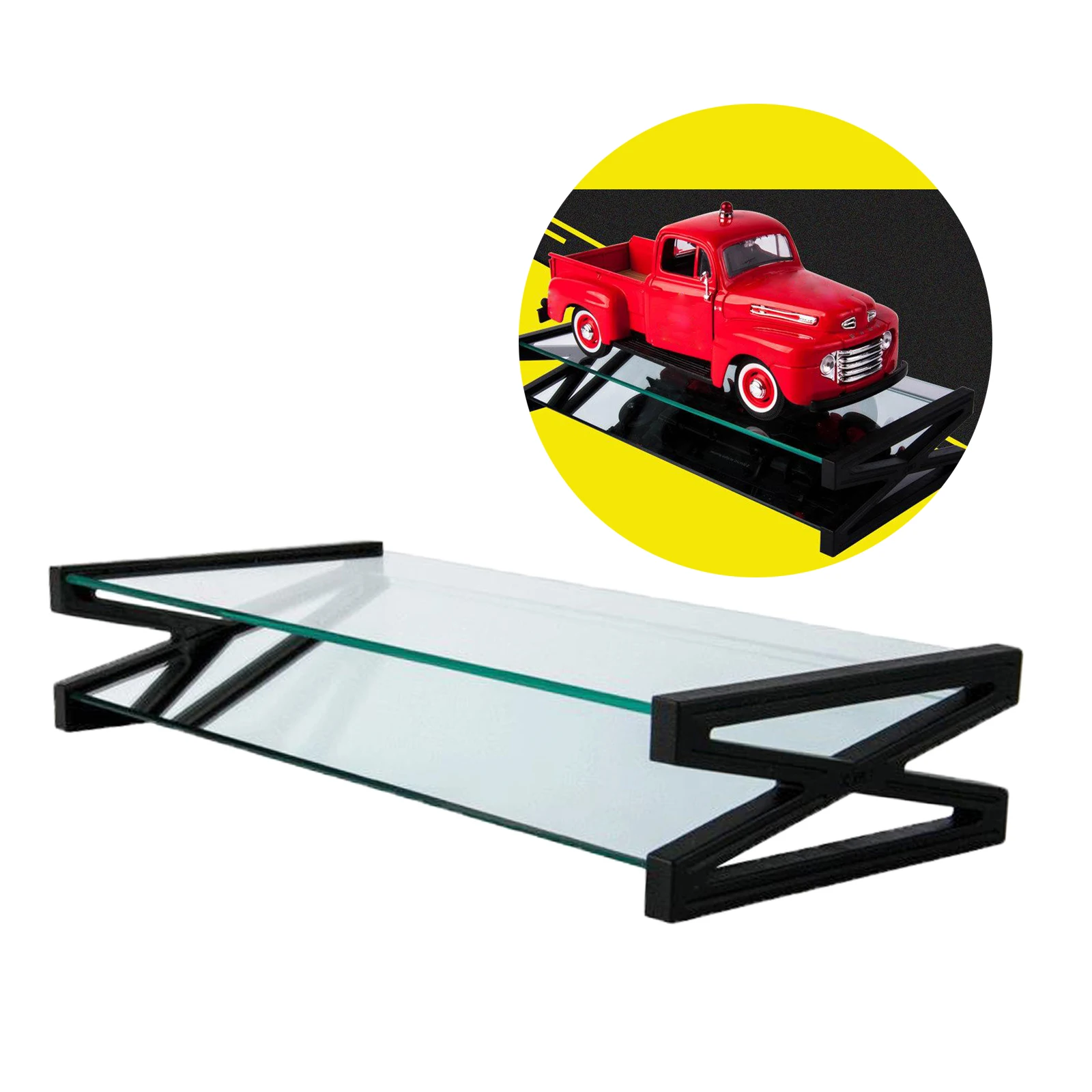 1/24 Scale Clear Glass Display Stand Countertop Showcase for 1/24 Model Cars