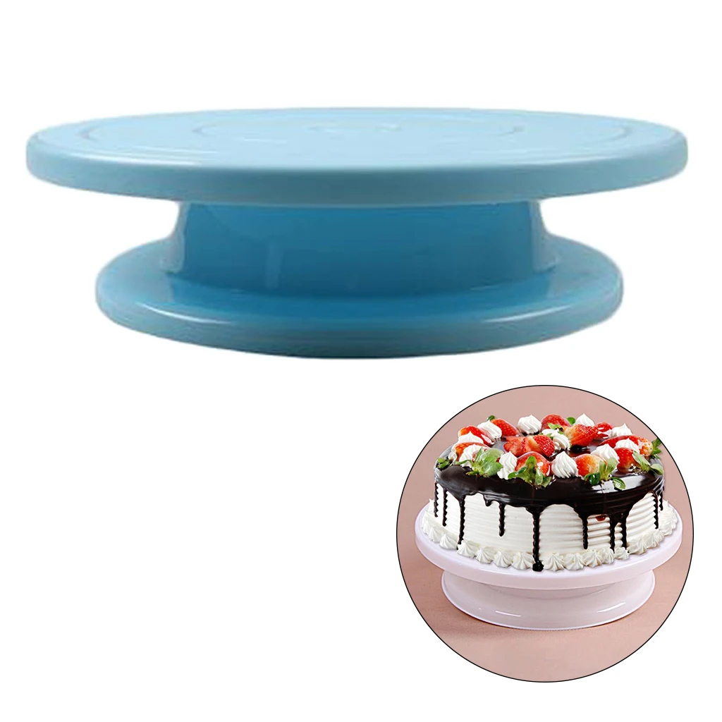 11' Rotating Cake Turntable White Cake Stand Spinner for Cake Decorations, Pastries, Cupcakes