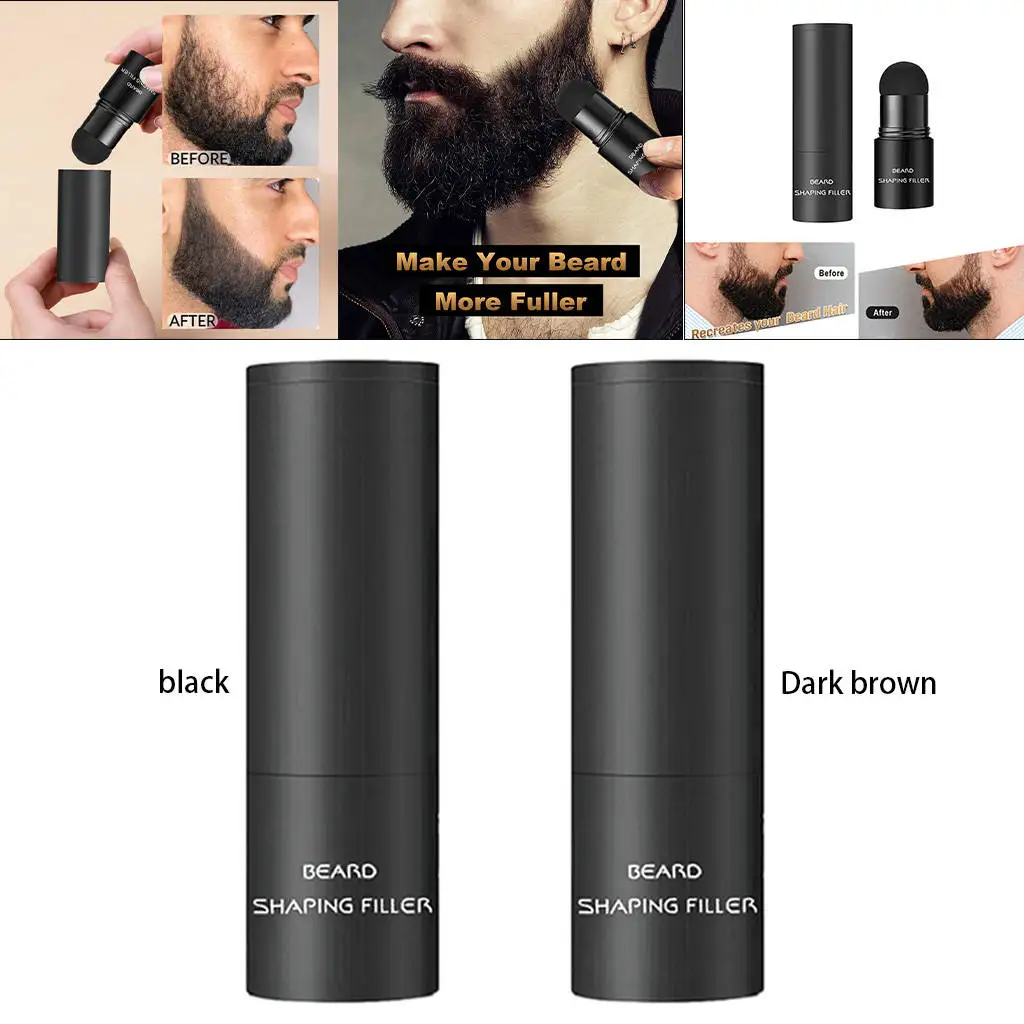 Beard Shadow with Brush Waterproof Effective Enhance Concealer Pen Applicator for Beard Mustache Cover Facial Hair Eyebrows Men