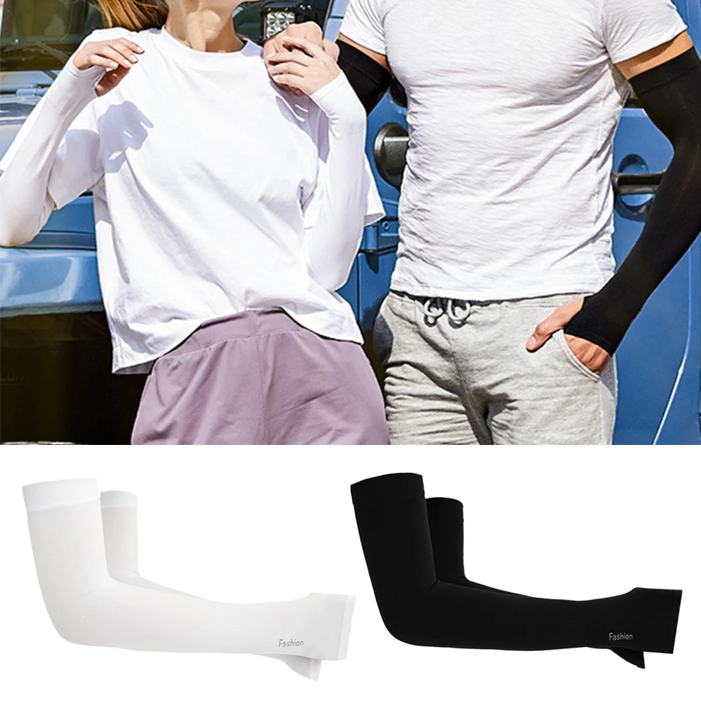 Seamless Cooling Arm Sleeves Summer Sun UV Cover Basketball Protection Cycling Running Fishing Climbing Driving Arm Cover