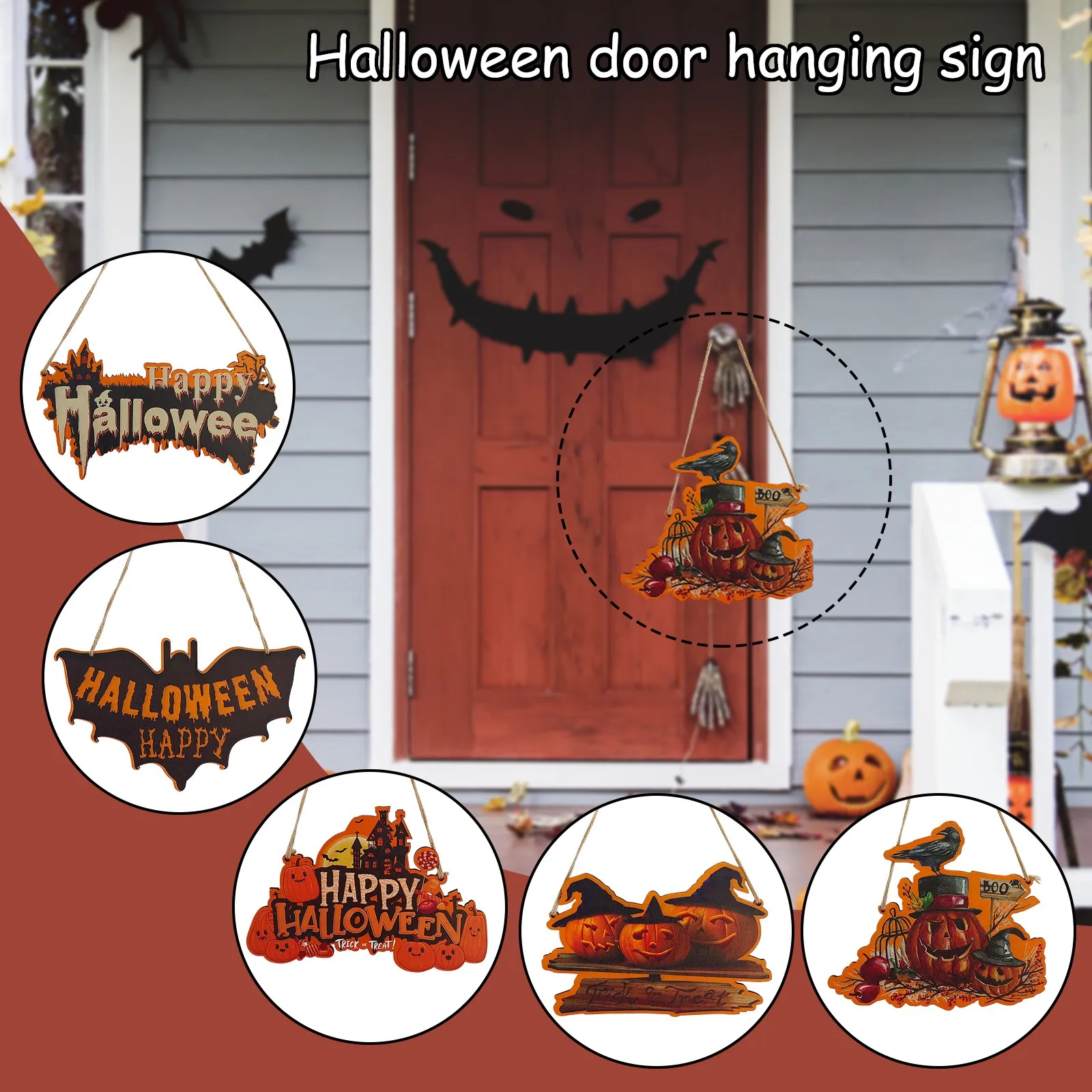 Details about   Hanging Pumpkin Happy Halloween Ornament Door Wall Pendant Decoration Home Prop 