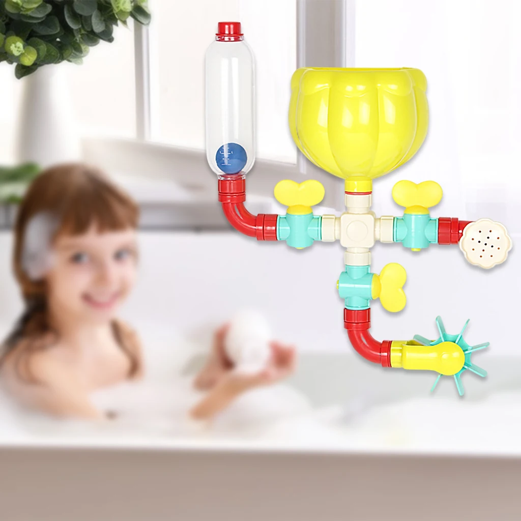 Suction Cup Baby Bathing DIY Pipe Shower Tubes Pool Squirter Spray Water Bathing Time for Toddlers Kids 1 2 3 4 5 Years Old