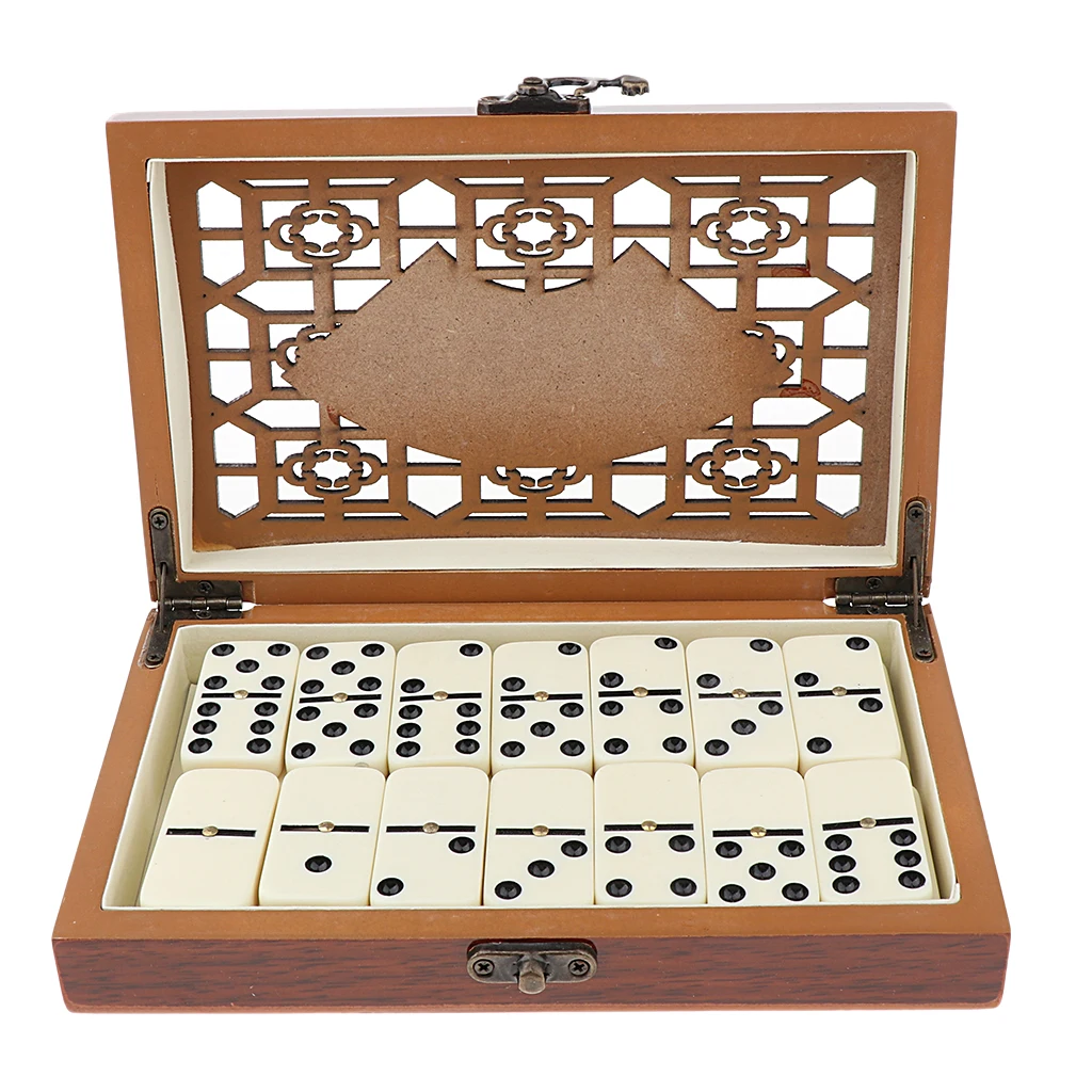 Retro Dominoes Case Holder Set of 28 Traditional Board Travel Game Gift KidsToy