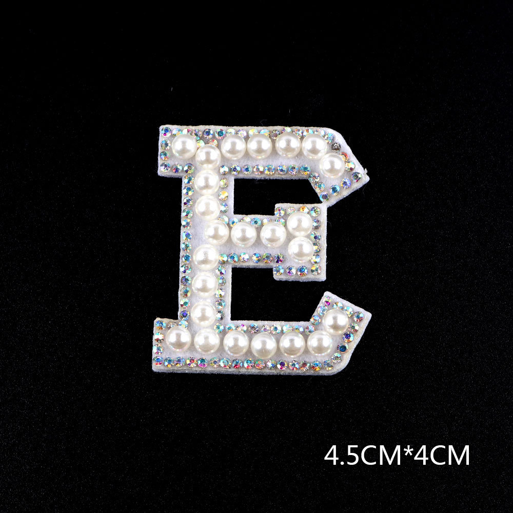 26 brief AB Strass Perle Englisch Alphabet Patch 3D Perlen Aufkleber Mixed Stickerei Patch Für Kleidung Logo Diy Applique – Detail 16