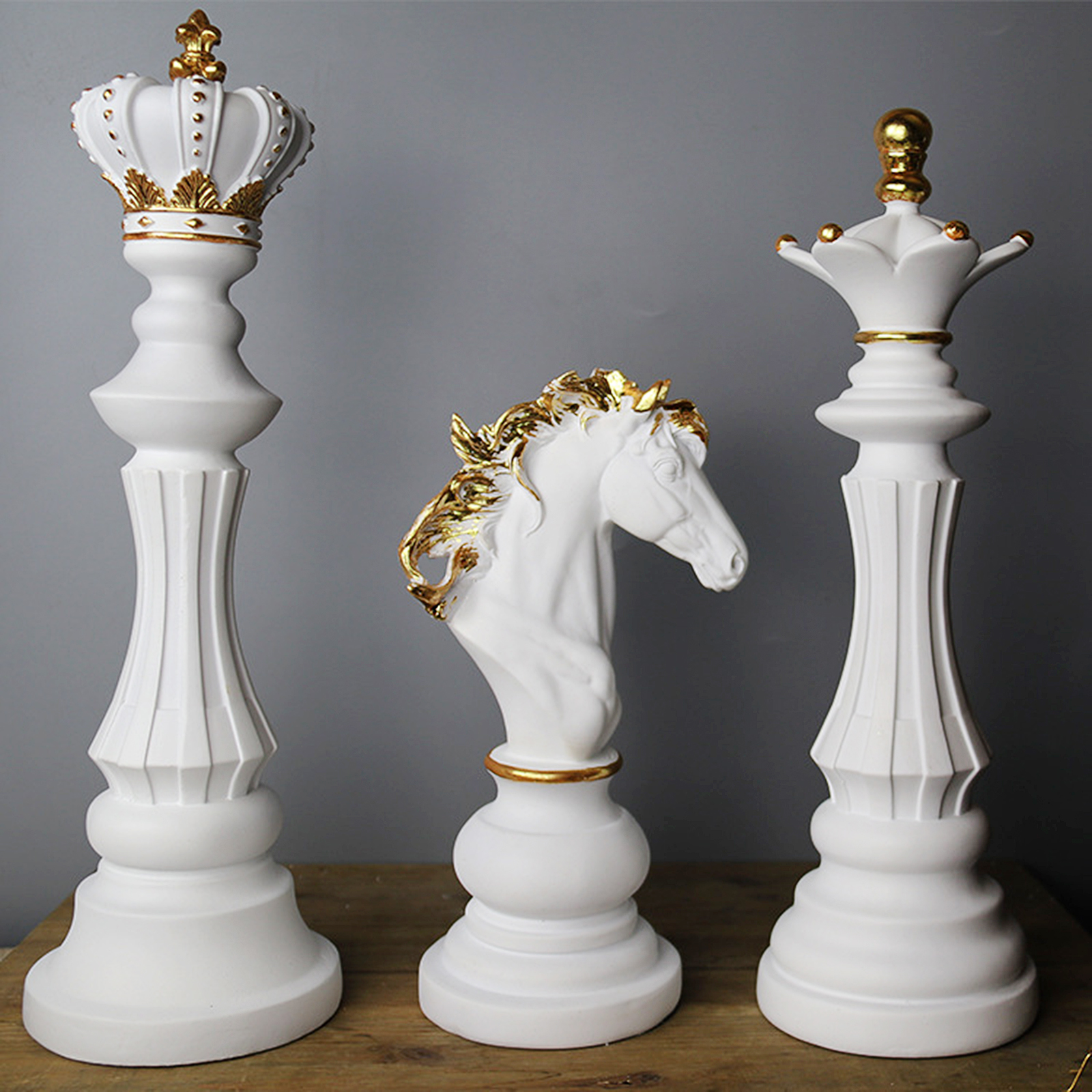 Resin Unique Chess Statue Tabletop Shelf Chessman Figurine Nolvety Ornament