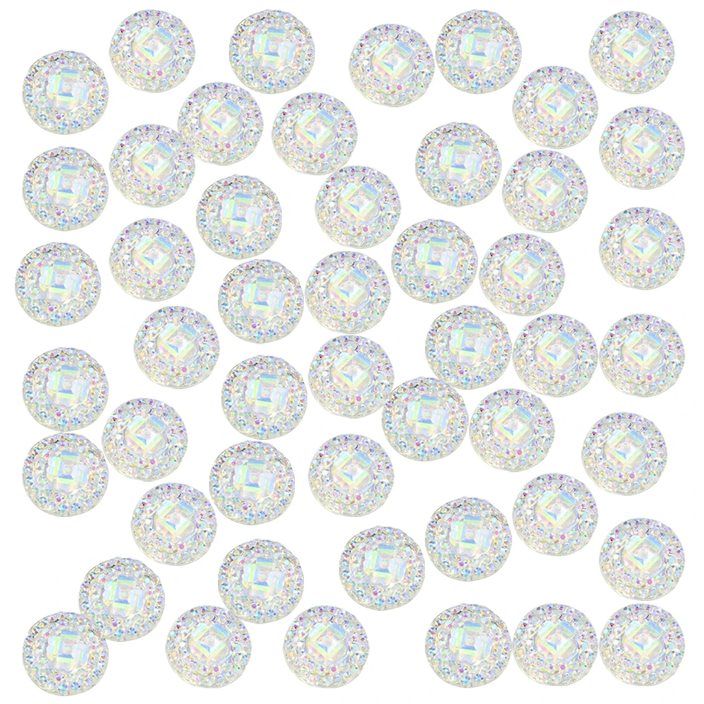 50x 12mm Resin Round Flatback Rhinestone Buttons DIY Wedding Craft Shiny 50x 12mm Resin Round Flatback Rhinestone Buttons DIY Wedding Craft Shiny