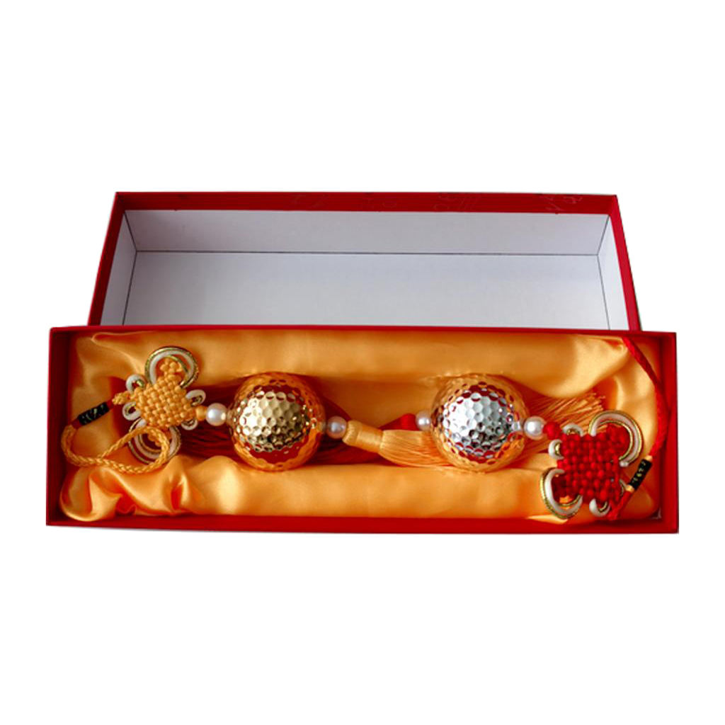 Golf Gift Ball Box Case Fans Golfing Enthusiast Decor Balls Chinese Knot Tassel