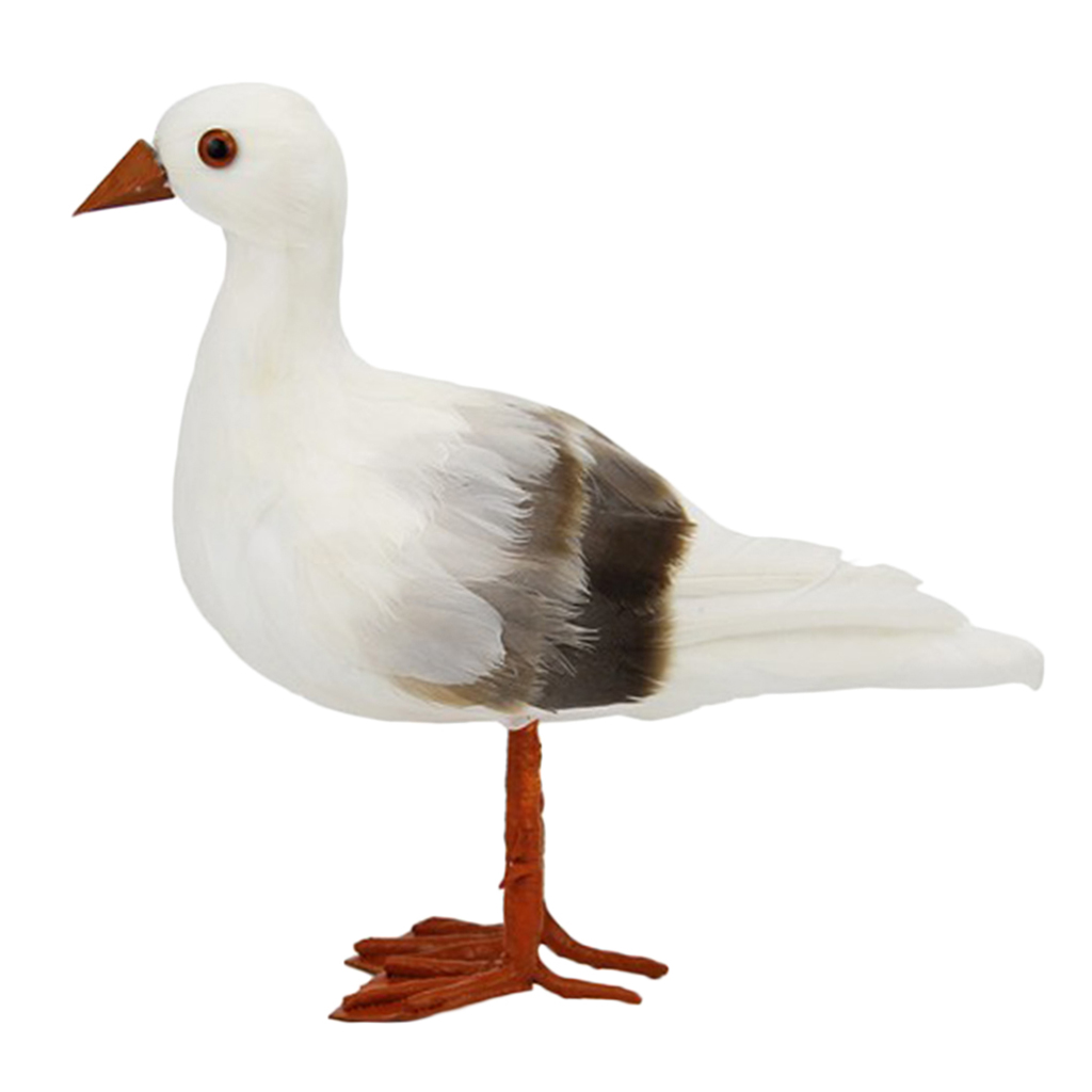 1PC ARTIFICIAL STANDING SEAGULL STATUE SCULPTURE FOR HOME GARDEN SHOP