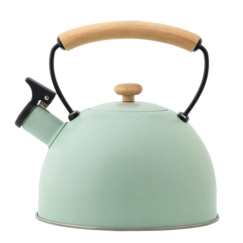 Whistling Tea Kettle 3L Cooker Anti-Scalding Large Top Kettle Wooden Handle Electric Induction Gas Tea Kettle for Cooker Kitchen
