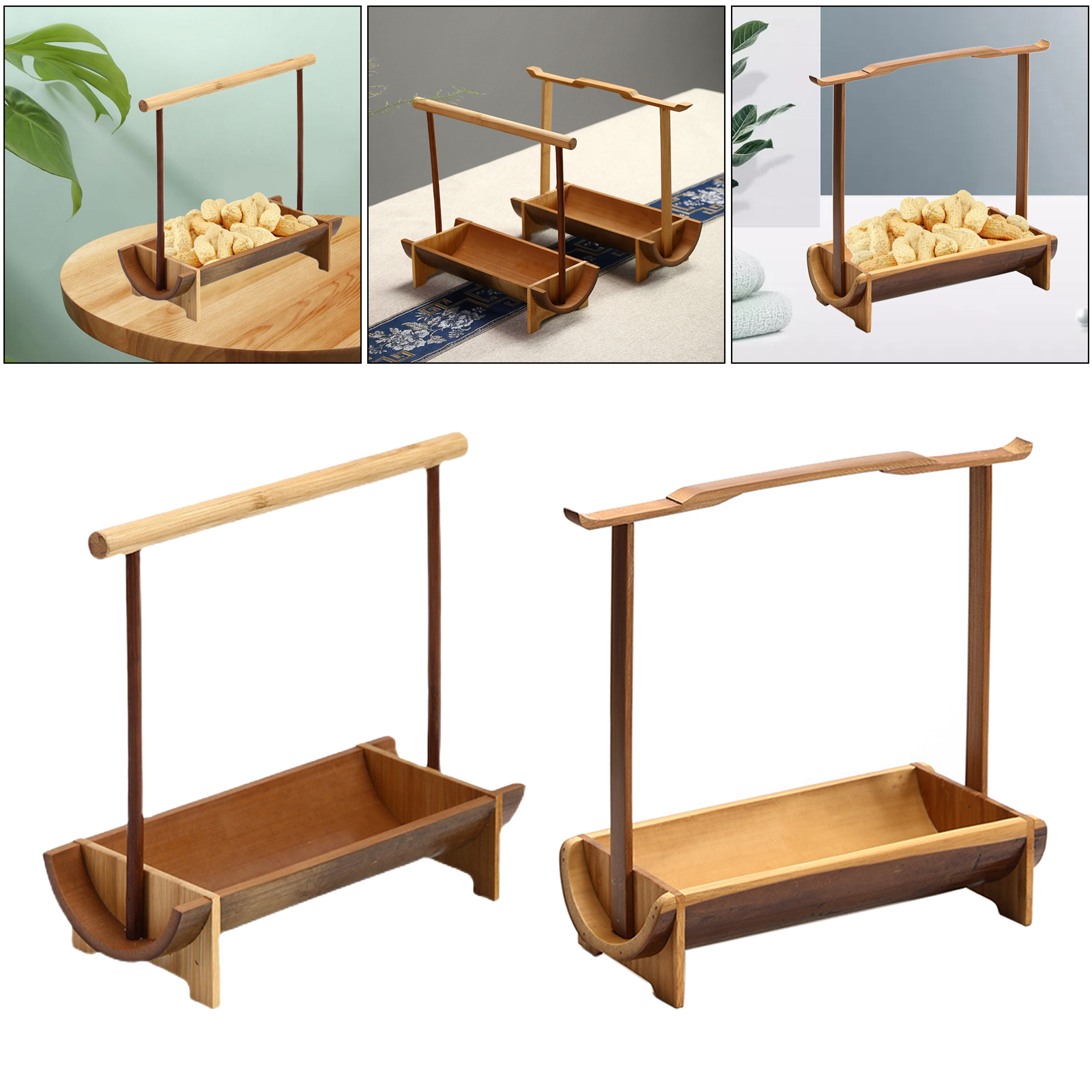 Bamboo Dried Fruit Bowl Serving Tray Japanese Style Snack Dish Creative Food Candy Nuts Baskets Sushi Shop