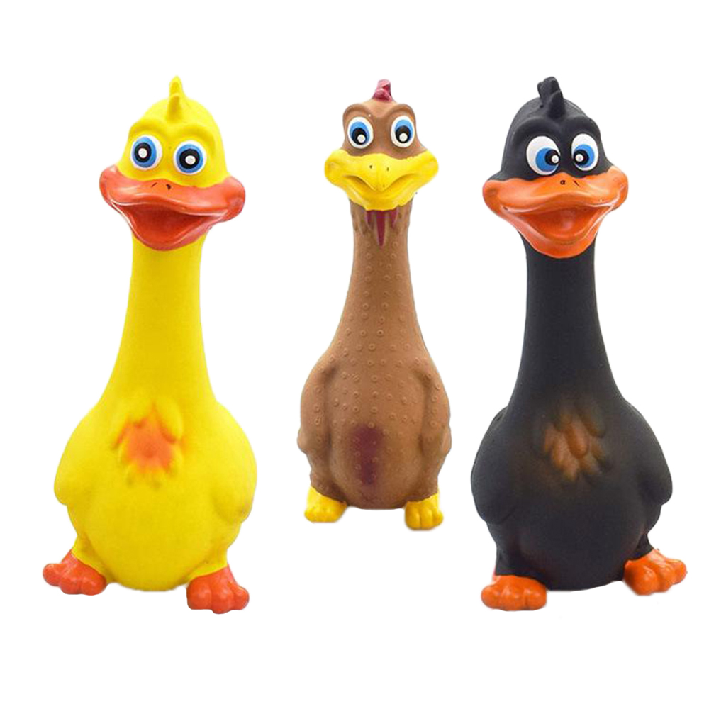 Screaming Chicken Ducks Hot Sell Pets Dog Cats Toys Squeeze Squeaky Sound Funny Toy Safety Rubber For Dogs Puppy Chew Toys