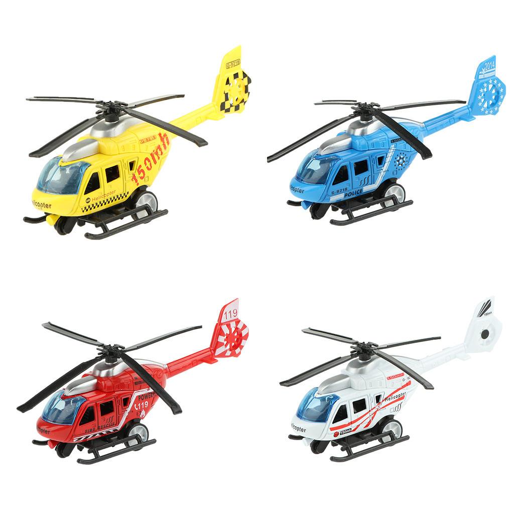 Die-cast Helicopter Model Pull Back Toy Gifts for Children Over 3 Years Old