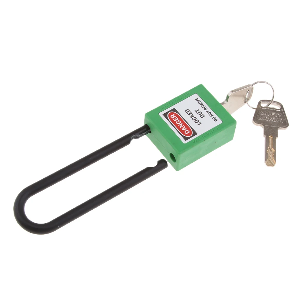 Safety Security Lockout Padlock Keyed Different, PA And Steel, Green