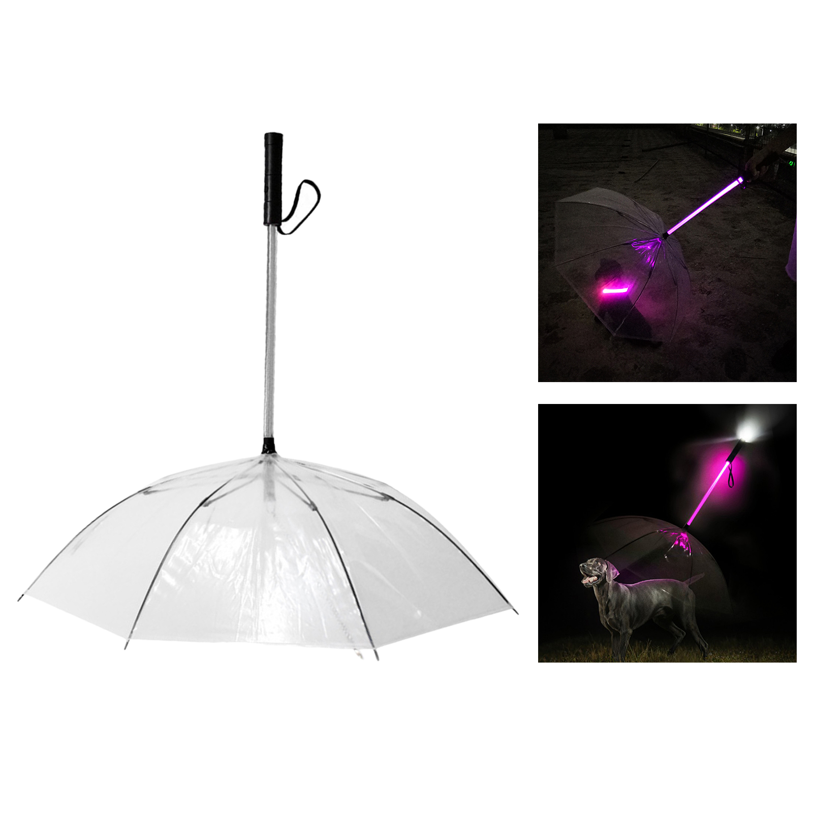 Dog Rain coats Cover Umbrella Walking Waterproof Clear Cover Built-in Leash Rain Sleet Snow Pet Umbrella Raincoats