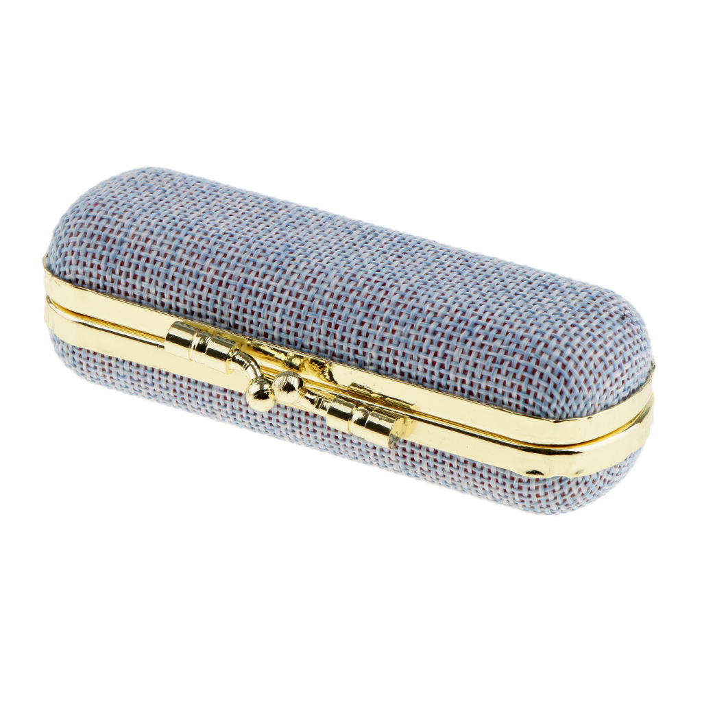 Soft Linen Cover Lipstick Case Holder With Mirror,Solid Random Color Makeup Jewelry Holder Box Lip Balm Carry Case Travel