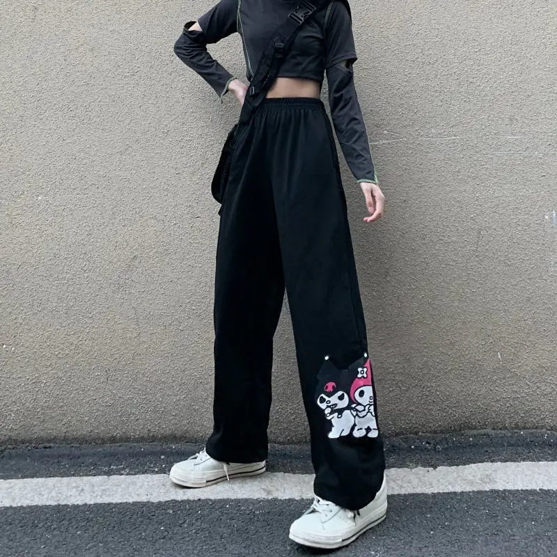 Черные крутые Женские брюки из Амина, весна-лето 2022, брюки-карго с  широкими штанинами, уличная одежда, милые женские уличные брюки в стиле  Харадзюку, хип-хоп | AliExpress