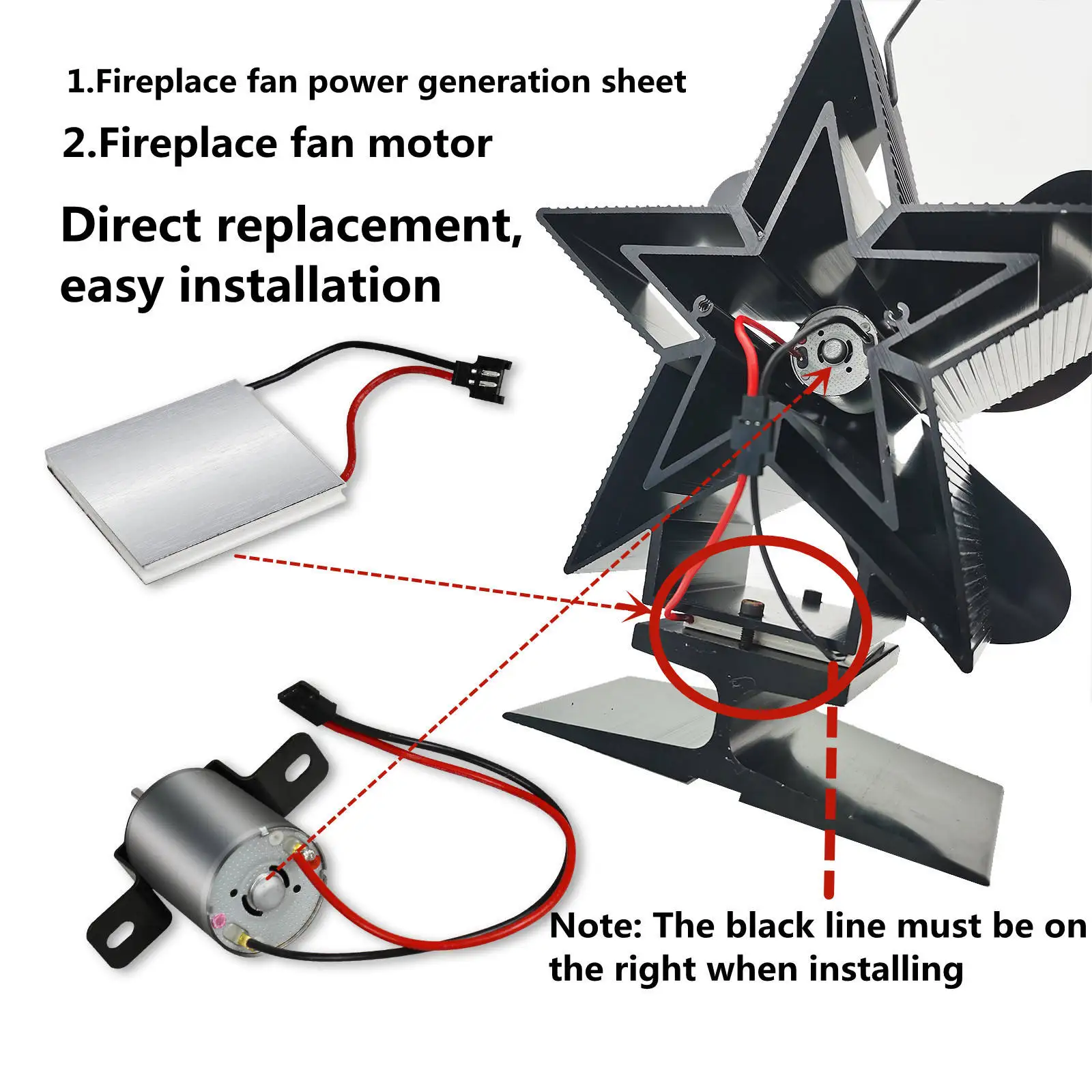 Fireplace Fan Motor Metal for Generator Piece Power Generation Set Blower Fan