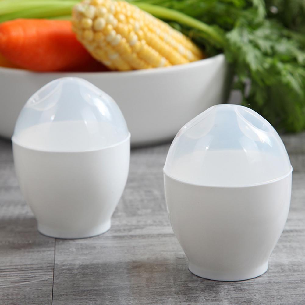 Description Picture 2 of item2Pcs 	Egg Cooker Reusable Egg-shaped Microwave Heat Resistant Egg Cooking Cup Easy Clean Eggs Boiler Kitchen accessories