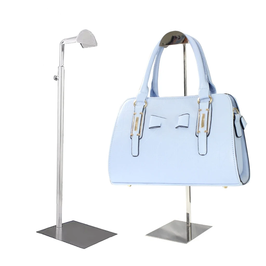 Polished Gold/Silver Hanging Bag Handbag Rack Display Stand Purses Single Hook Adjustable Height Display Stand Hanger