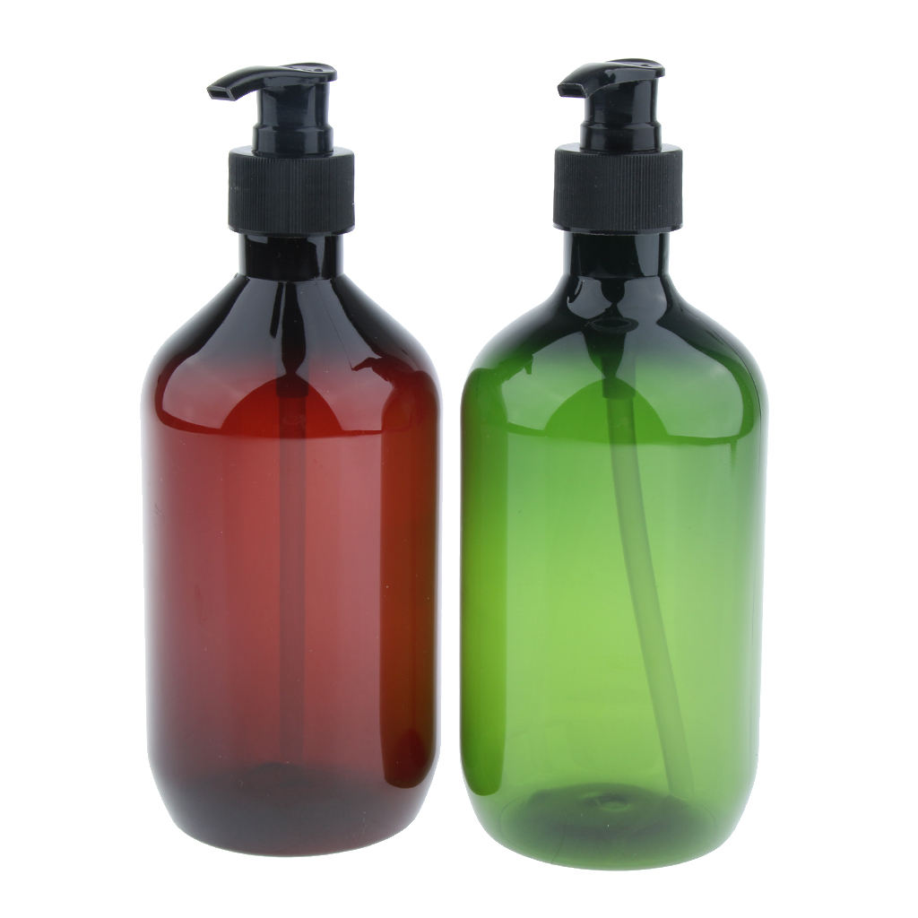 2 Pieces 500ml Refillable Pump Bottle Empty Shampoo Dispensing Container