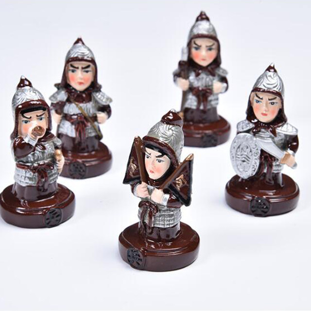 Jogo de xadrez chinês figuras tridimensional figura xadrez de três reinos  romance portátil para casa pai-filho ternos - AliExpress