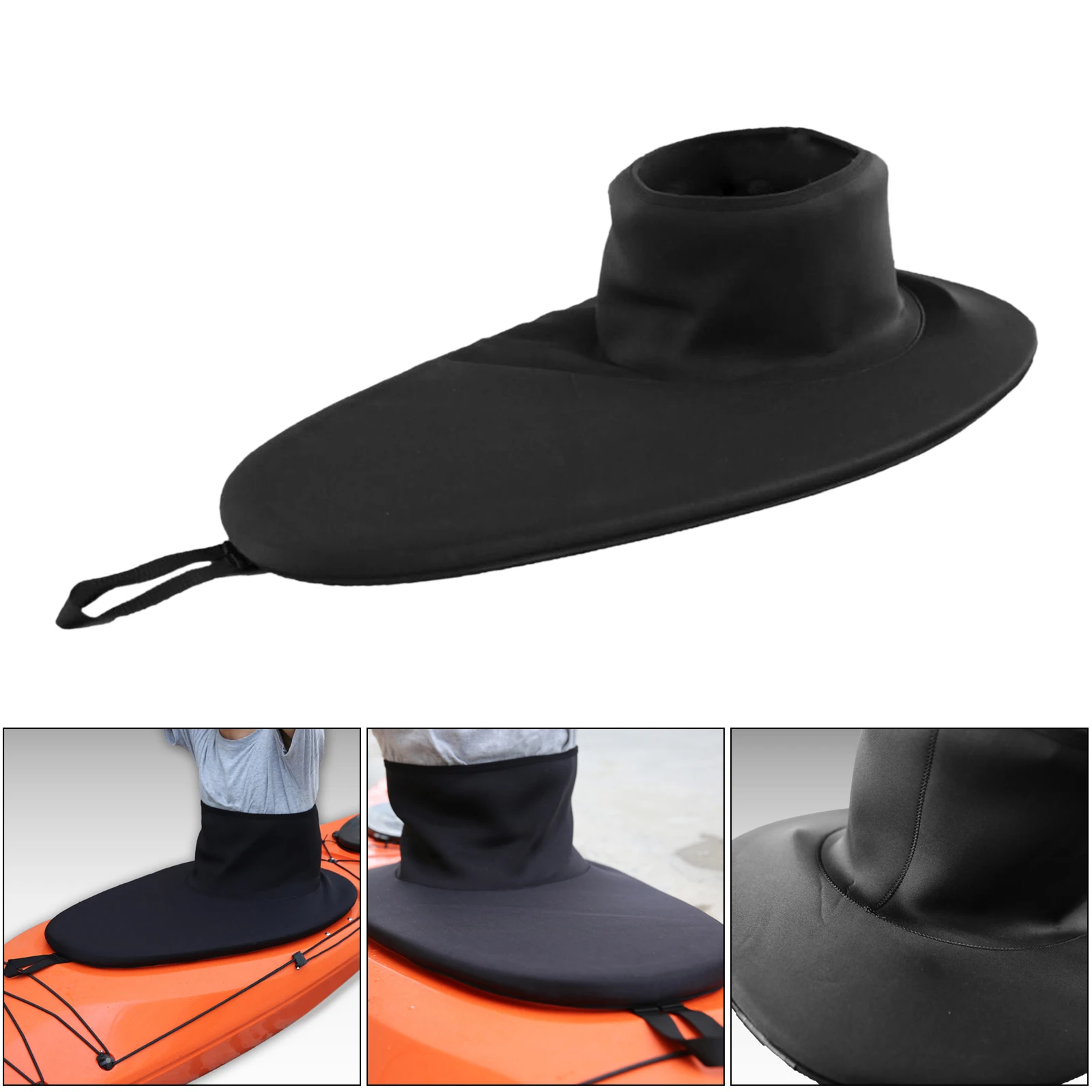 Kayak Canoe Marine Boat Spraydeck Spray Skirt Waterproof Cockpit Cover Black