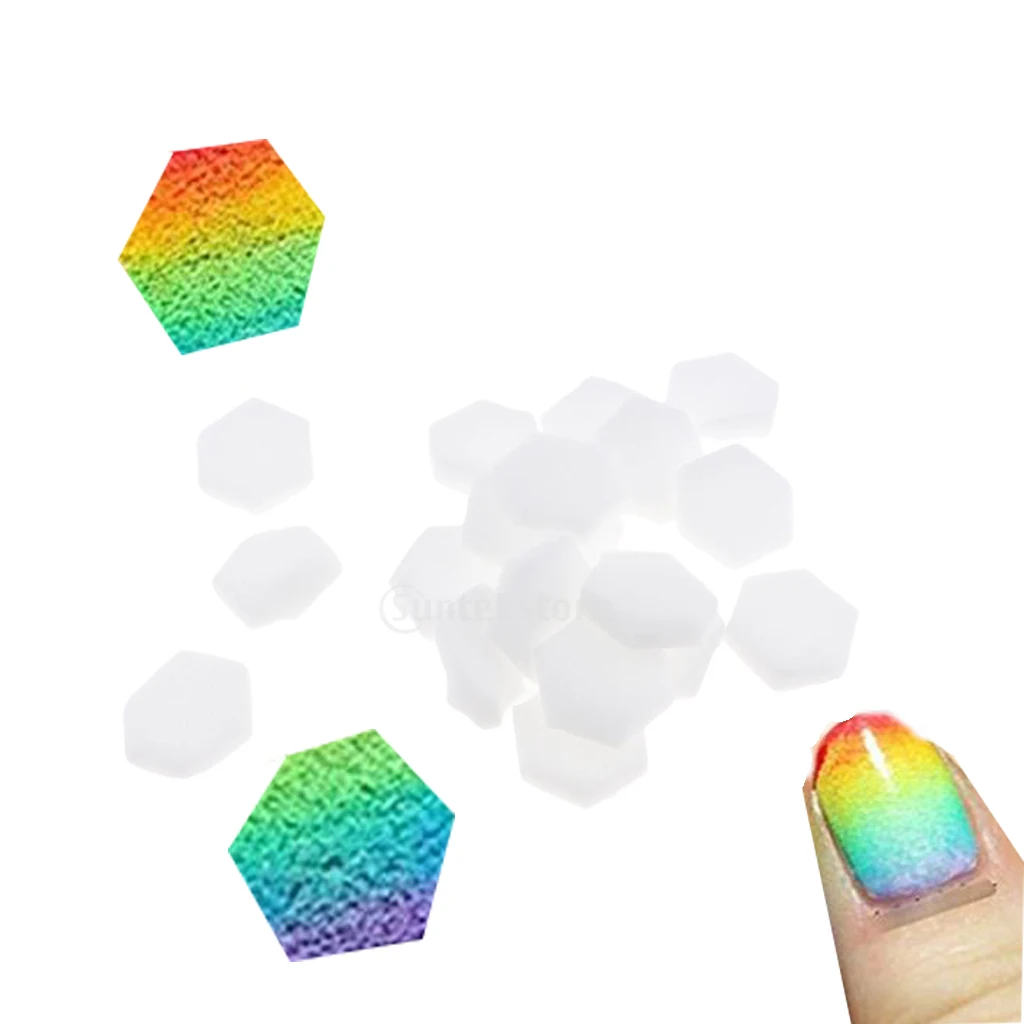 Beauty Hexagon Nail Art Sponges for Acrylic Manicure Gel Nail Art Care Decor