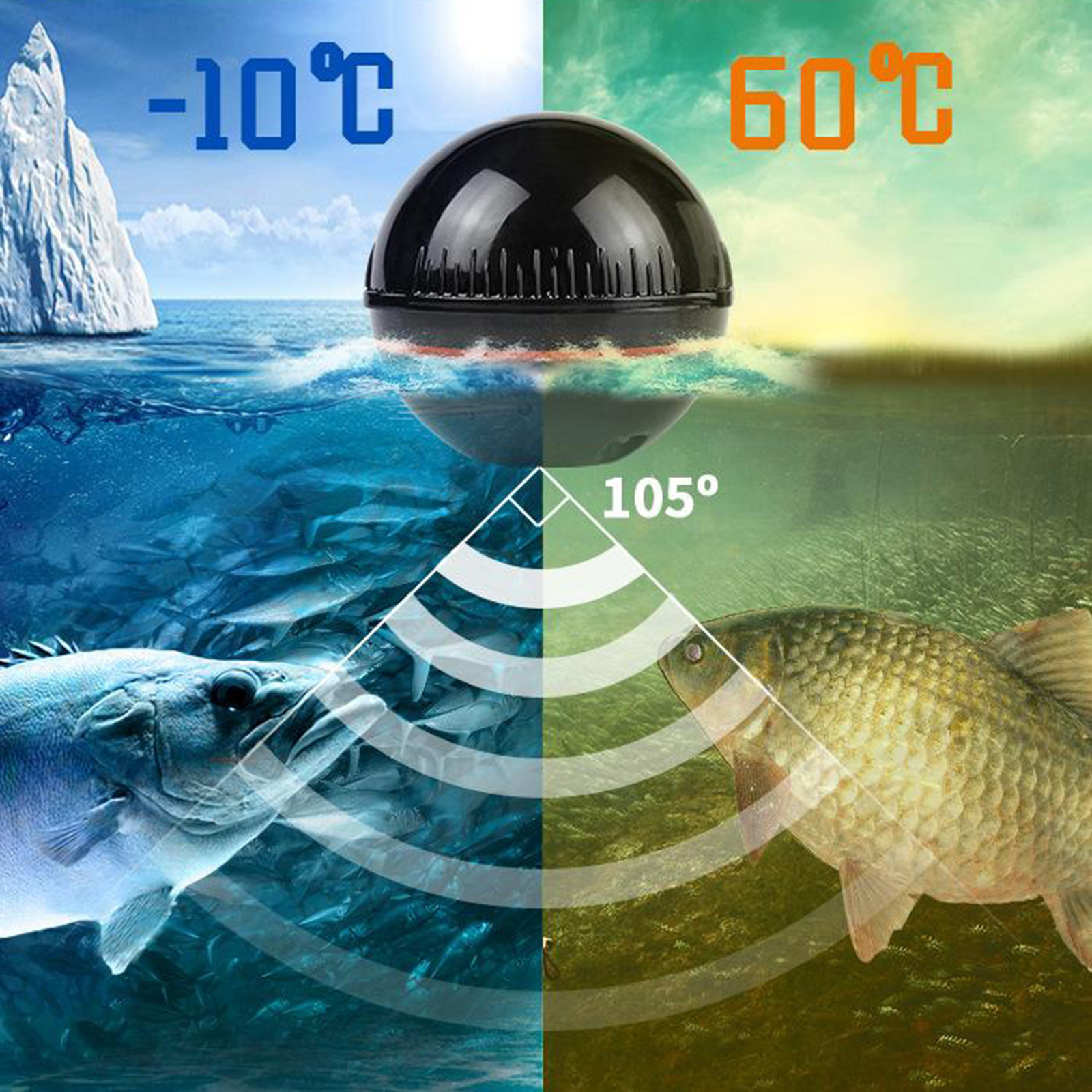 Portable Smartphone  Finder Bluetooth Fishfinder Depth Sonar GPS Fishing