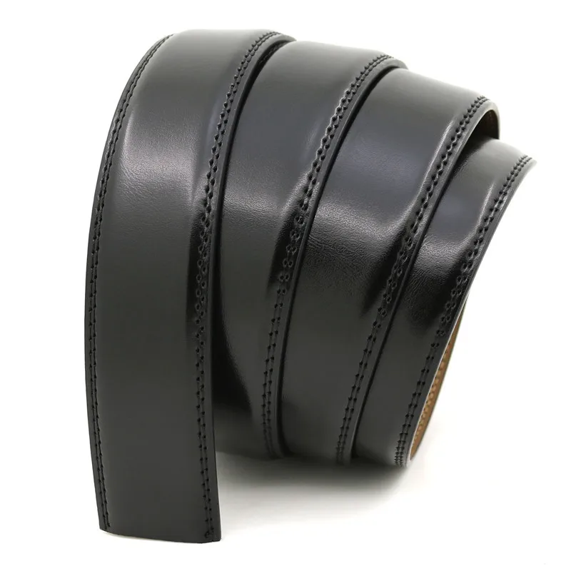 blue leather belt Men's Automatic Belt Strap Genuine Leather Belt Body No Buckle Cowhide Black Brown Belts cinturones para hombre belts