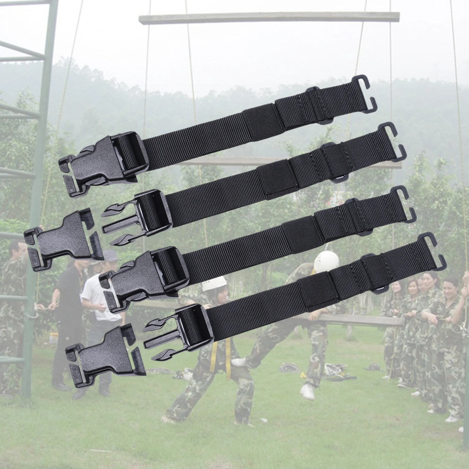 4pcs Adjustable Pouch Backpack Chest Strap Webbing Belts Strap Hunting Accessories Tools