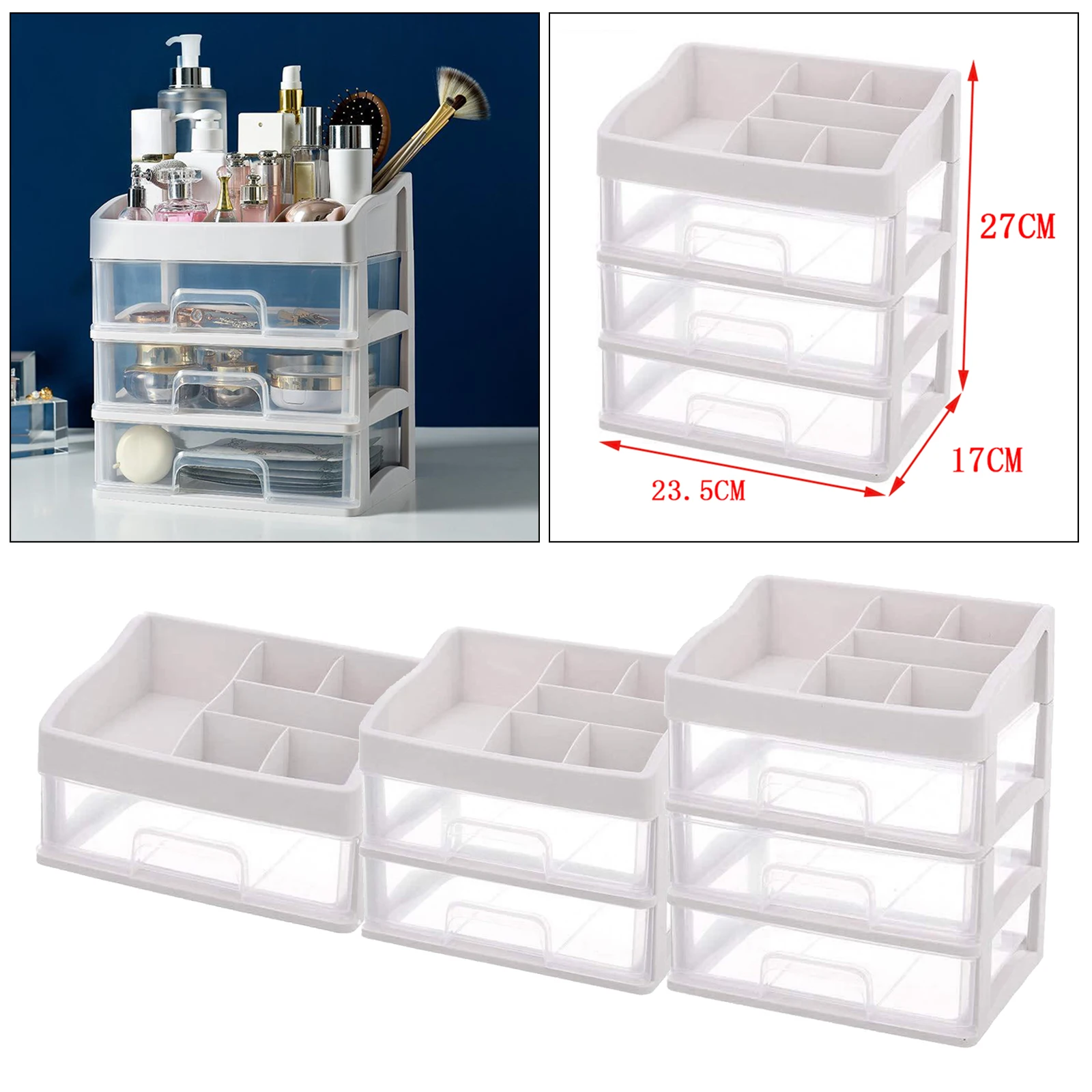 3 Layer Jewelry Container Make Up Case Makeup Brush Holder Organizers Box Makeup Organizer Drawers Plastic Cosmetic Storage Box