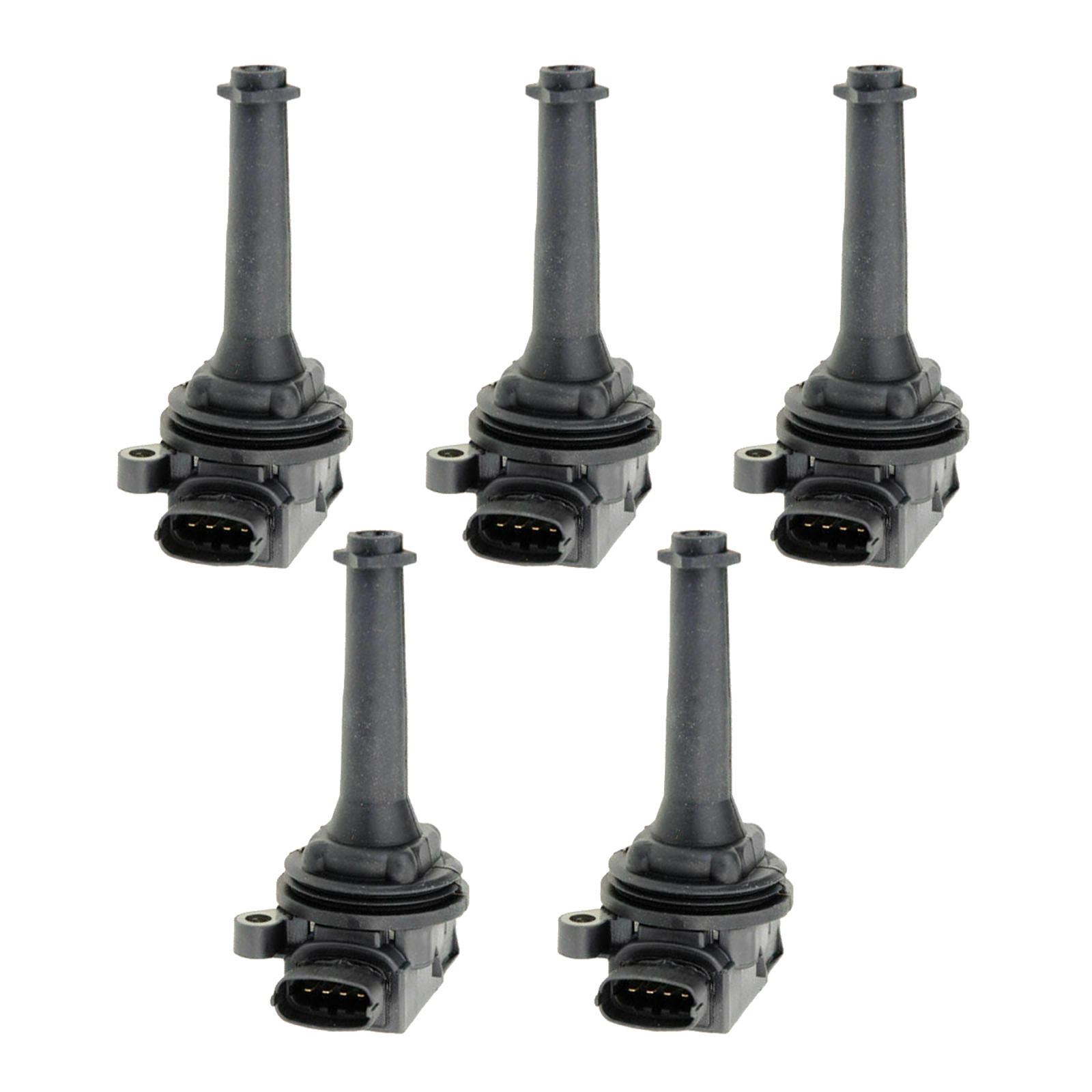 5-Pack Ignition Coils Premium Black Replacement for Volvo C70 S70 XC70 XC90 9125601 Auto Parts 30713416 Car Supplies