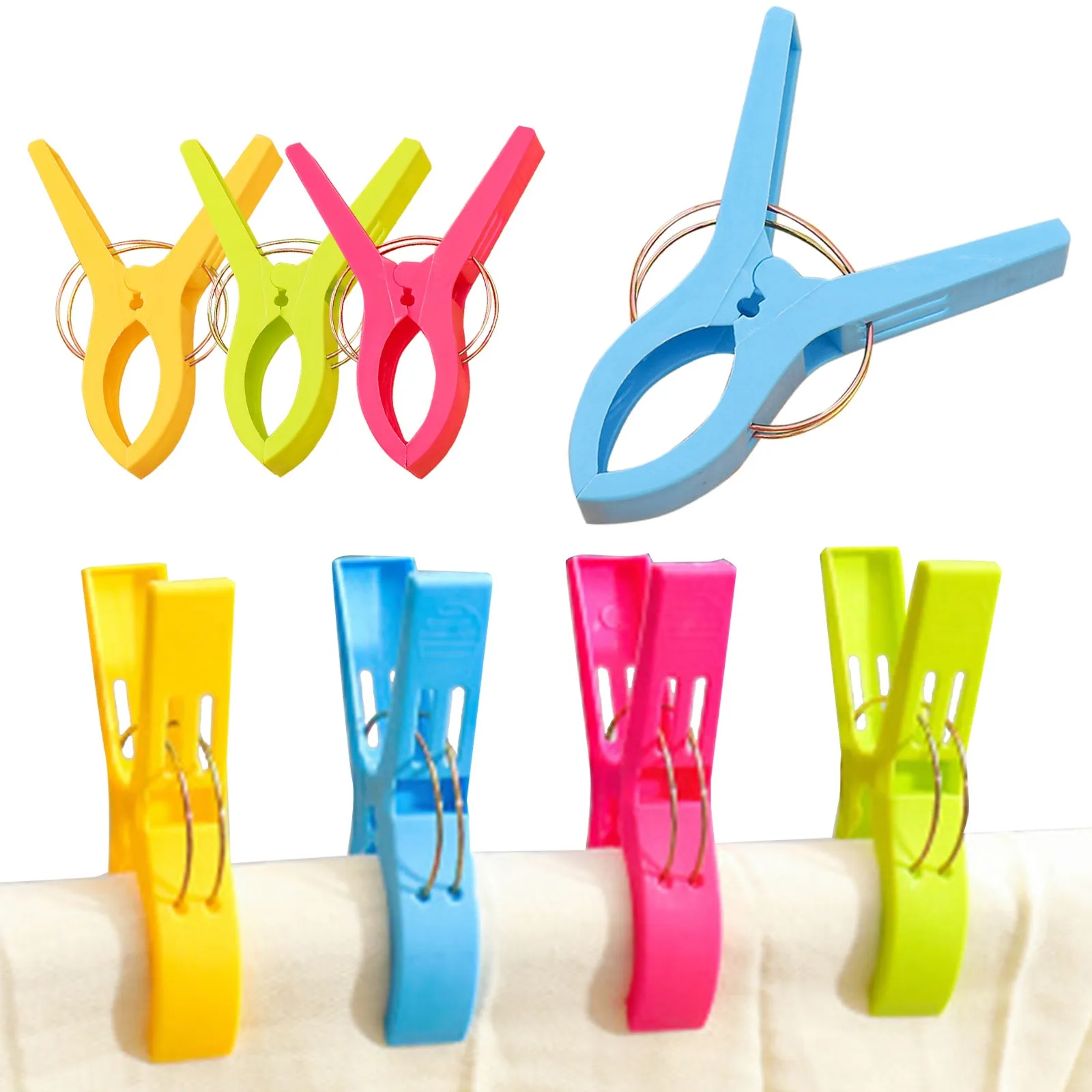 8Pcs Beach Towel Clips Plastic Quilt Pegs For Laundry Sunbed Lounger Clothes 