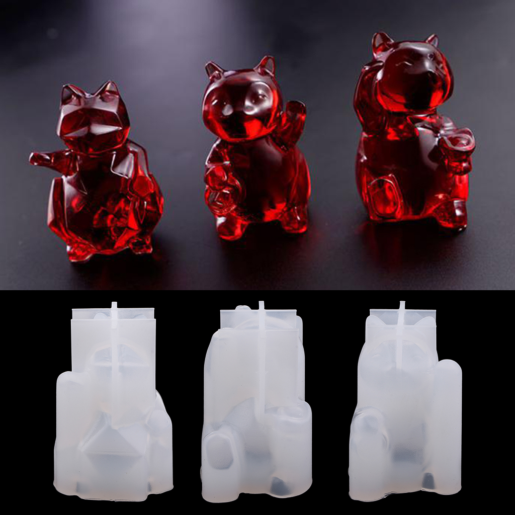 Fortune Cat Silicone Mold For Resin Casting Jewelry Making Tool