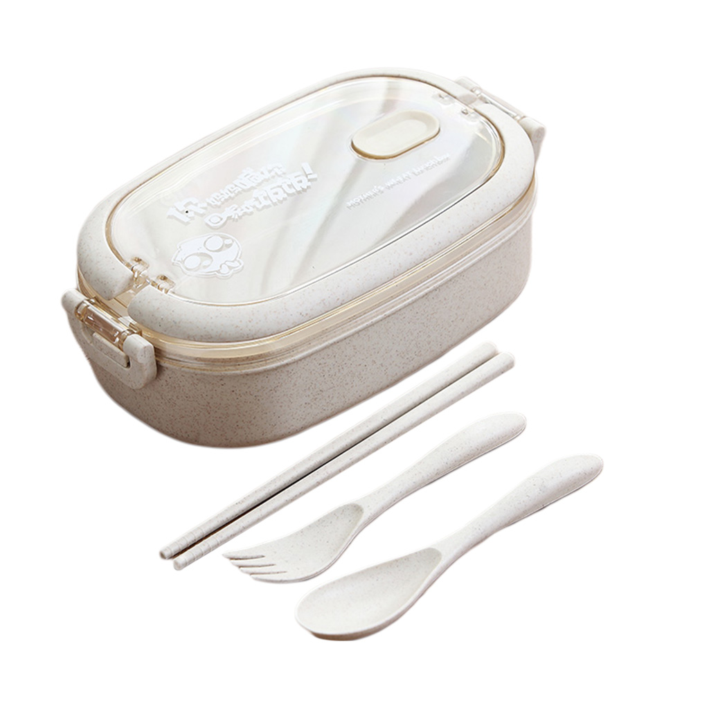 Wheat Straw Bento Lunch Box Microwave Food Container with 304 Steel Tank