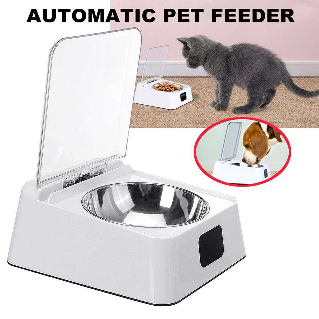 Automatic Infrared Sensor Food Dispenser for Dogs And Cats, Pet Feeder, Automatic Open Cover