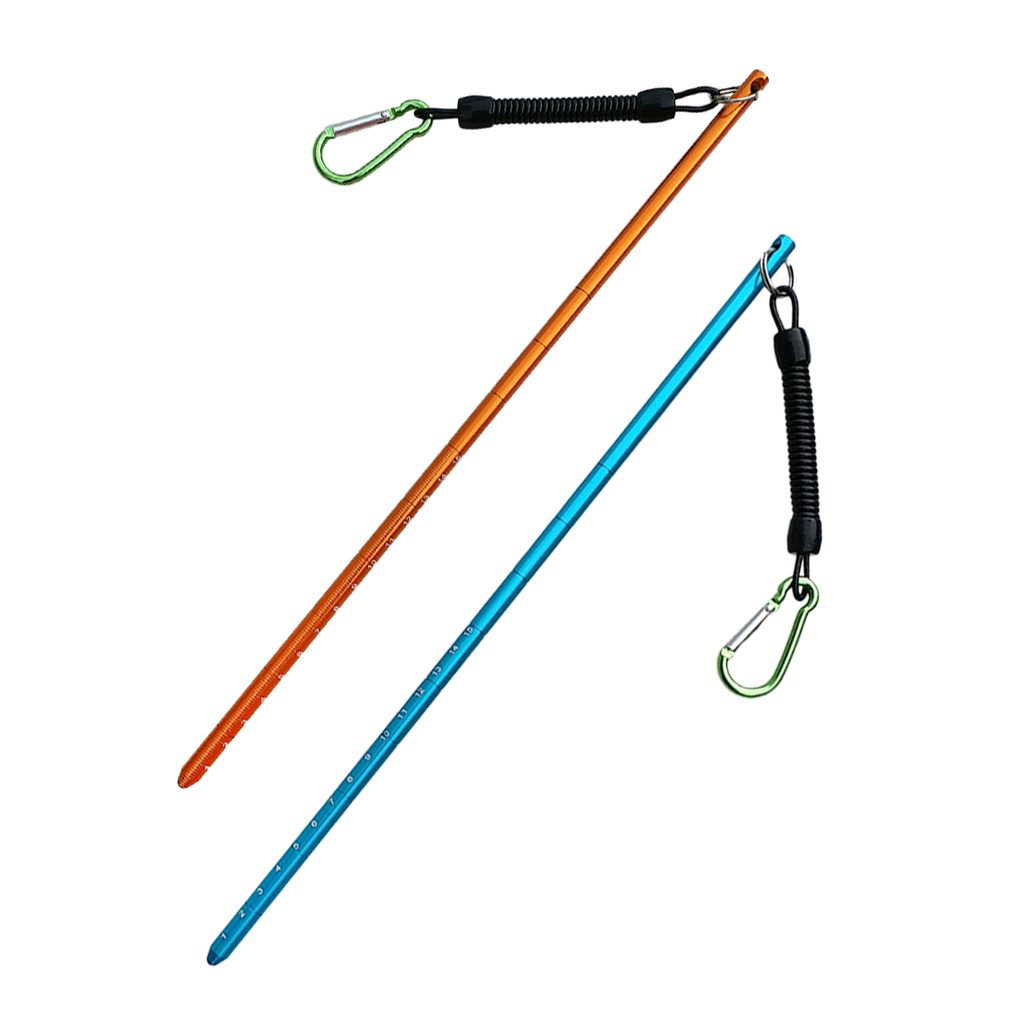 2Pcs 34 cm / 13.4 inch Ultra- light Aluminum Alloy Scuba Diving Underwater Lobster Stick Pointer Rod with Bolt Snap Clip