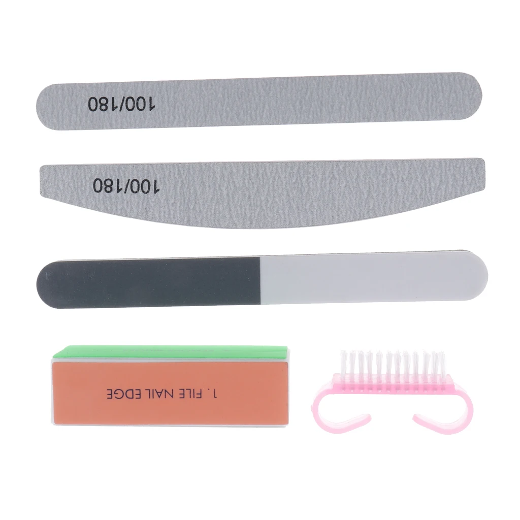5 Pieces 100/180 Nail Files Manicure Pedicure Nail Grinding Tool Set