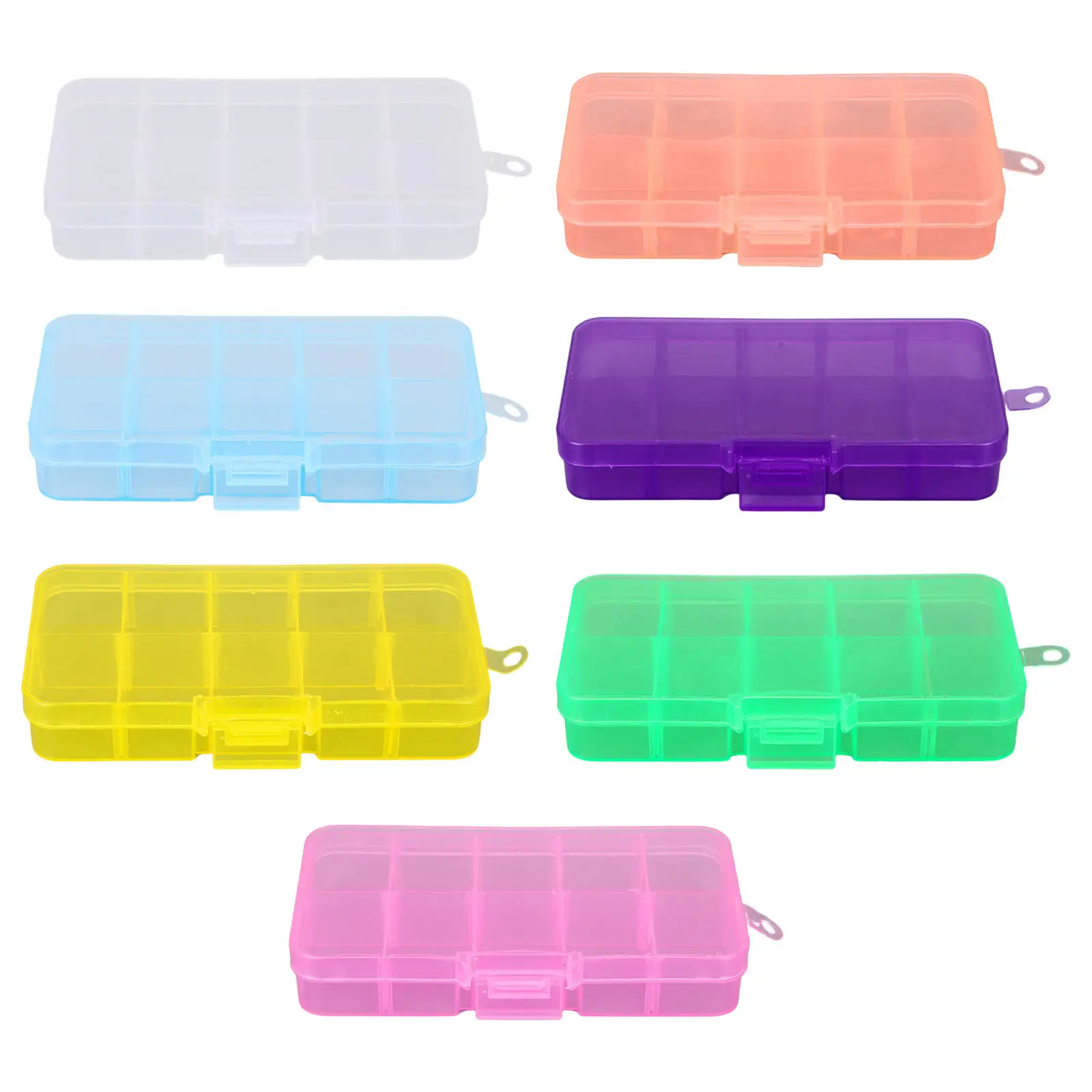 10 Grid Plastic Jewelry Removable Storage Box Beads Earring Box Compartment Organizer