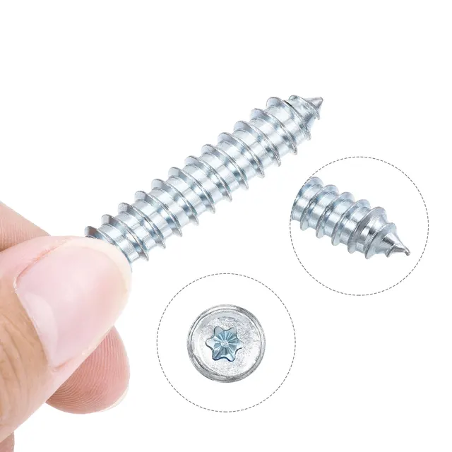Uxcell 0.8 Small Screw Eye Hooks Self Tapping Screws Carbon Steel