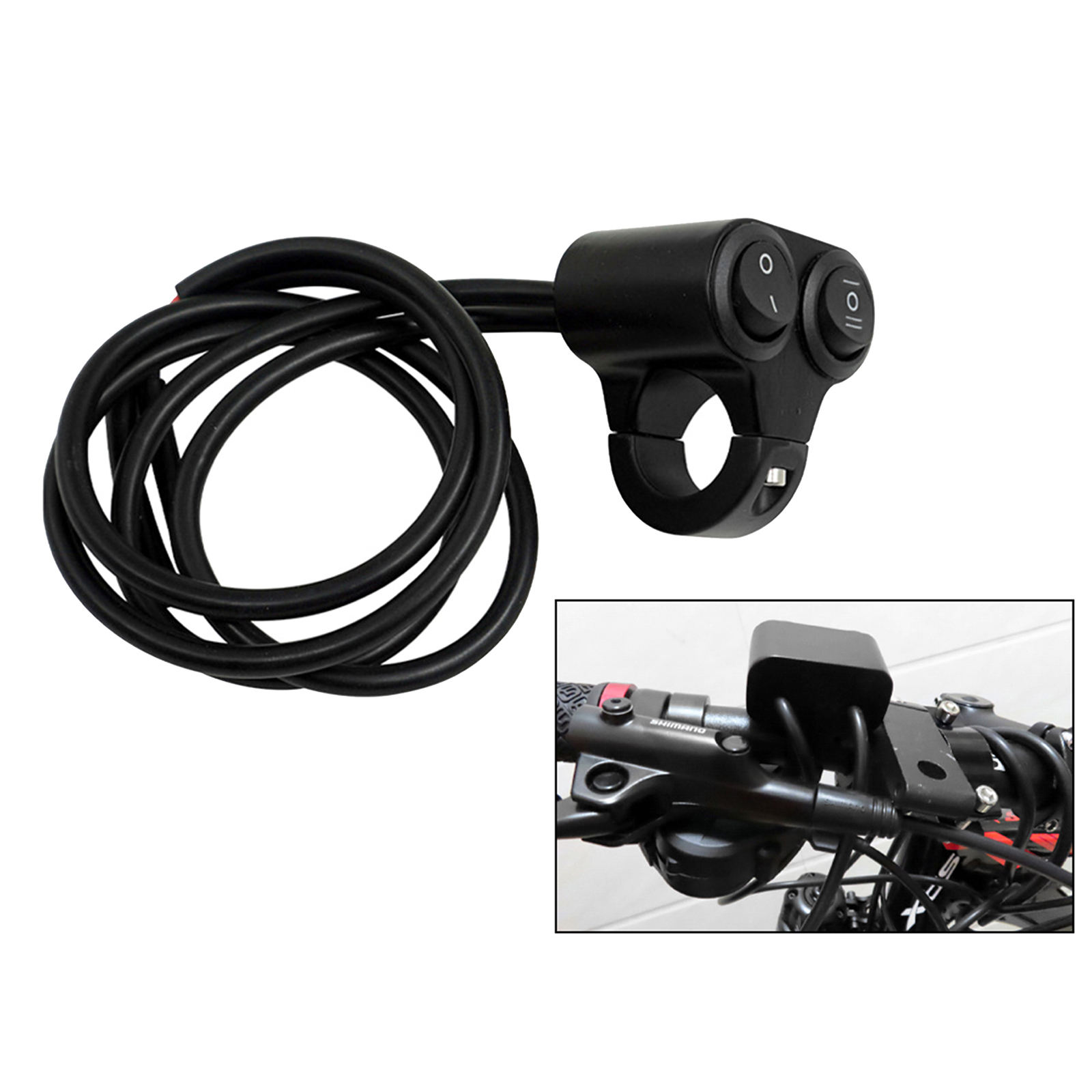 Motorcycle Switch Handlebar Motorbike Horn Turn Signal Headlight Control Buttons, with 2 Wires