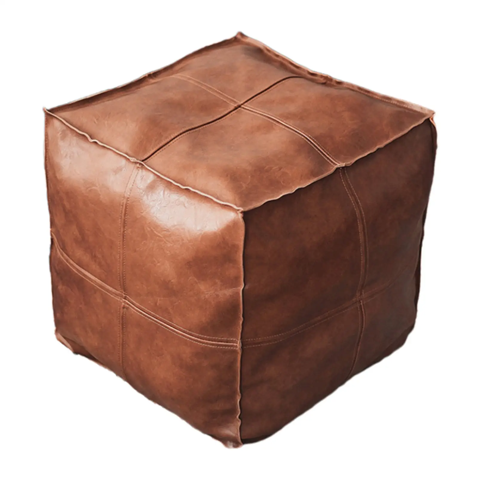 2xBoho Moroccan Pouf Cover Footstool Storage Ottoman Room Decor Living Room square brown