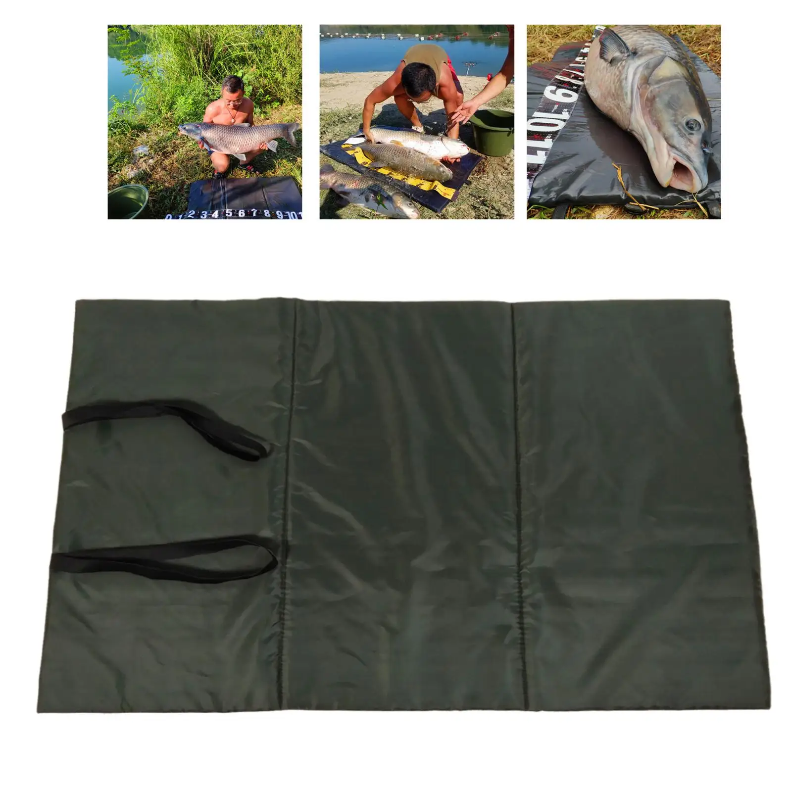 PADDED LARGE UNHOOKING MAT FOLD OVER STRAPS CARP FISHING TACKLE PROTECT PAD