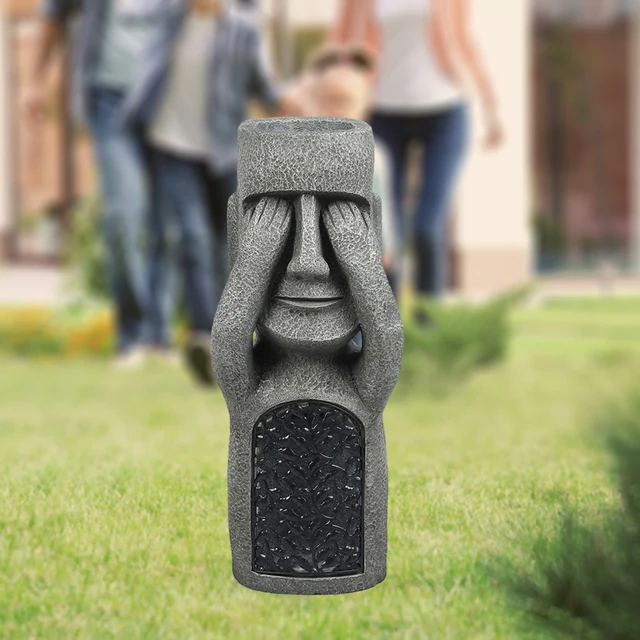 Easter Island Statue Head Heads Garden Moai Statues Stone Sculpture  Figurinesresin Monolith - AliExpress