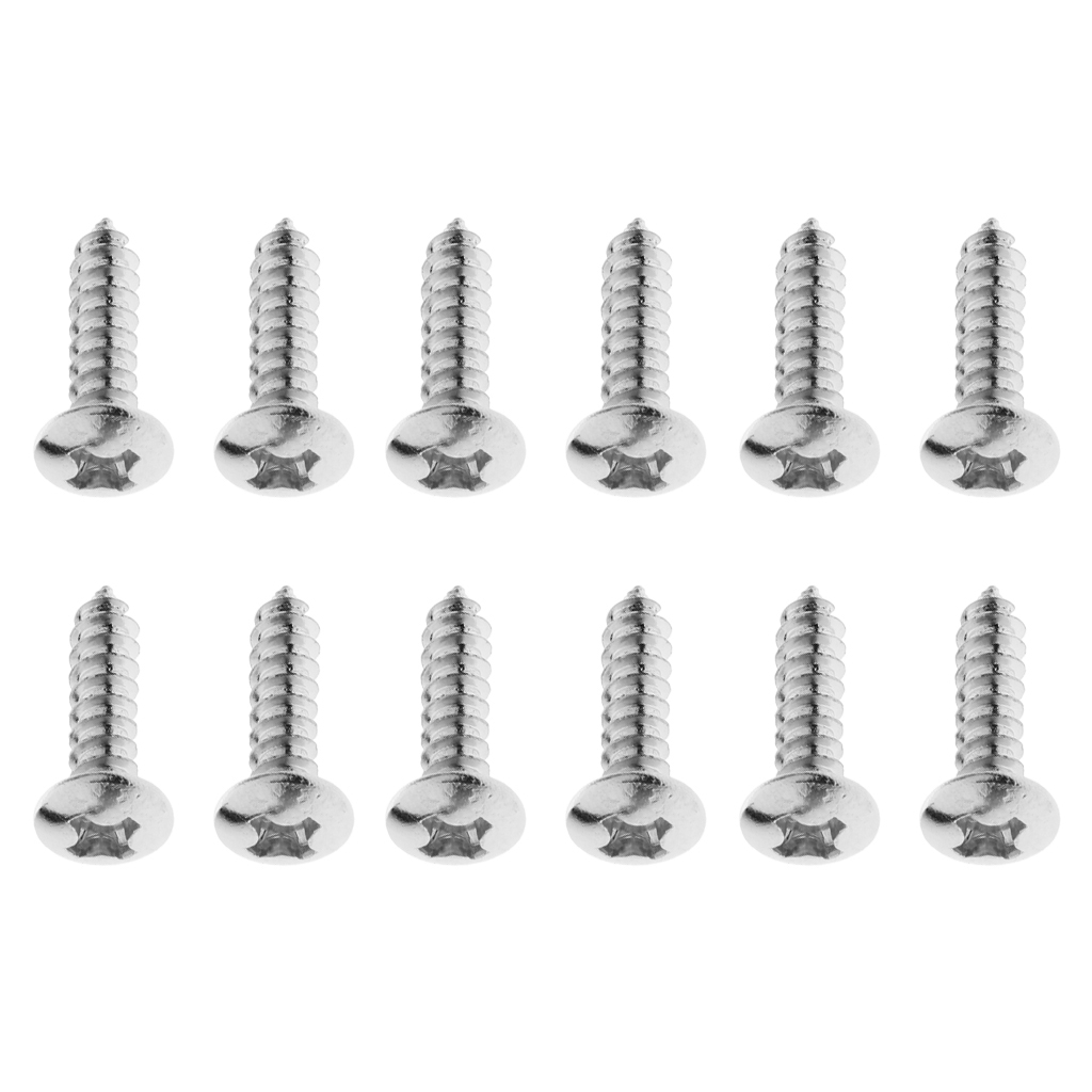 12pcs Pickguard Screws for Guitar Fender   - Silver Tone  ST Guitar Parts Guitar Parts & Accessories