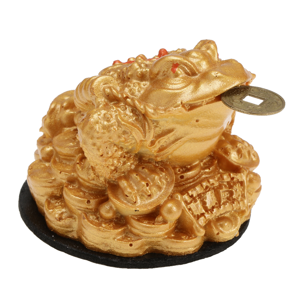MagiDeal Chinese Traditional Money Lucky Fortune Three Legged Frog Toad Coin Presents Home Decor Tabletop- Good Luck