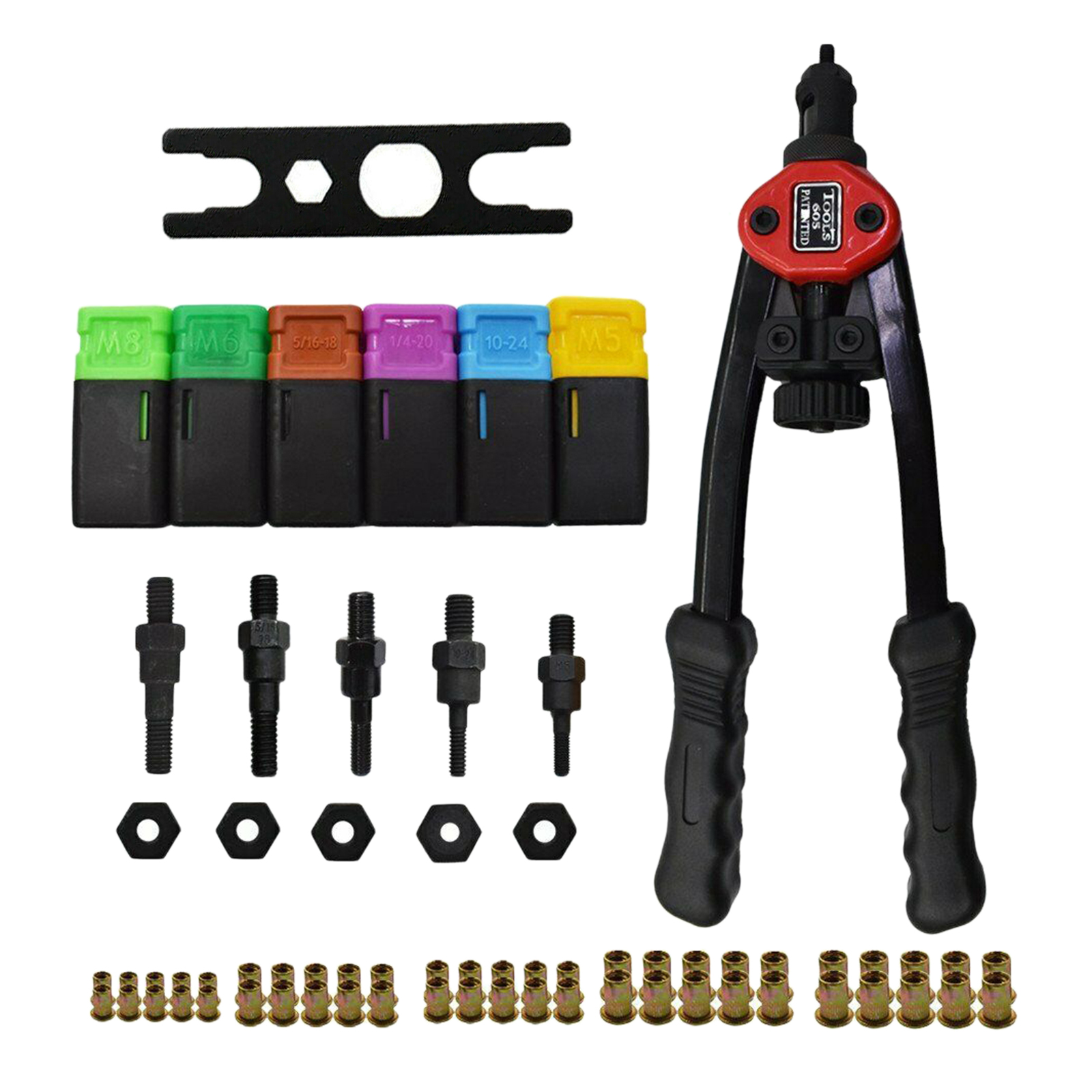 BT-605 Hand Threaded Rivet Gun Kit Rivet Nut Pneumatic Tool Nut Setter Metric &