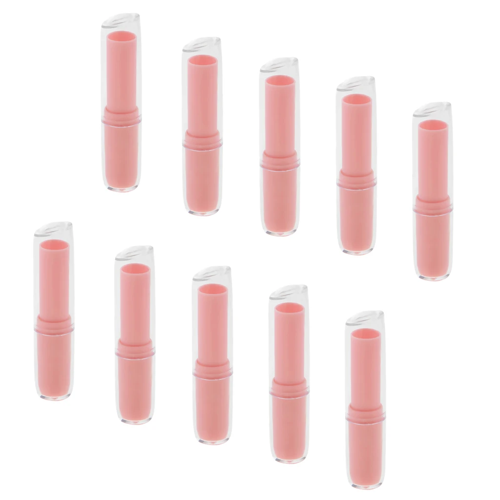 10pcs Square Lip Balm Tubes Cosmetic Containers Lipstick Bottles 6 Colors