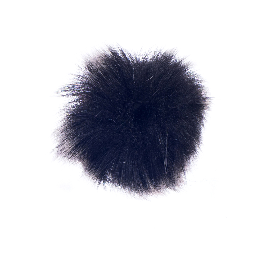 Black Artificial Fur Windscreen Windshield Wind Muff for Lapel Lavalier Microphone Mic 1.5mm Diameter